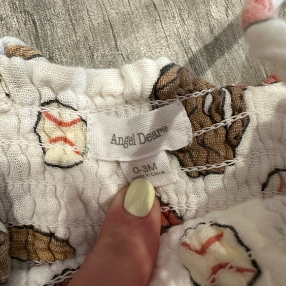 Newborn Infant Tie Strap Smocked Baseball Bubble dress - Picture 2 of 2